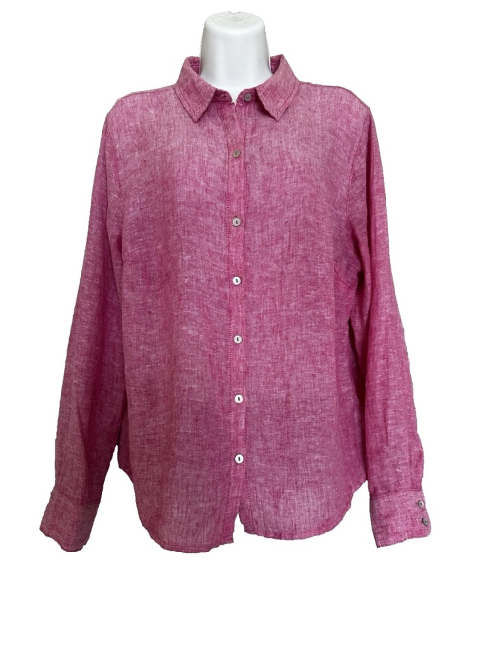 Joie Women’s 100% Linen Long Sleeve Button Up Pink Shirt Size L